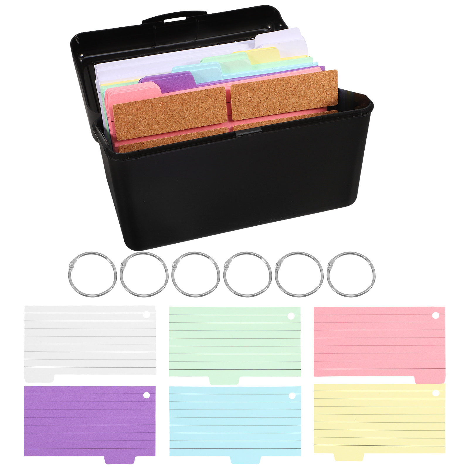 Card Index Box - 1세트 인덱스 카드 홀더 정리함 블랙