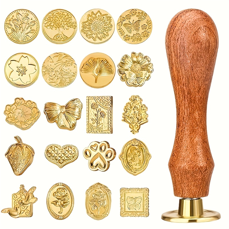 Wax Seal Stamp Set - 다양한 스타일의 21피스 왁스 스탬프 세트,