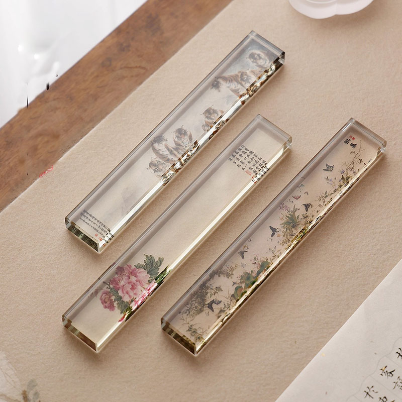 Paper Weight Crystal - 중국 서예용 크리스탈 유리 페이퍼웨이트 1개,