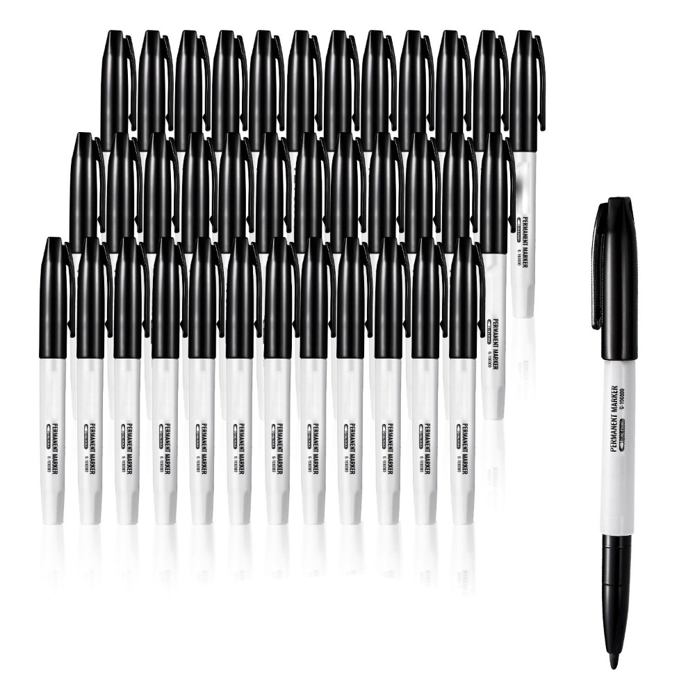 Correction Pen Fine - 영구 마커, 36팩 검정색 영구 마커
