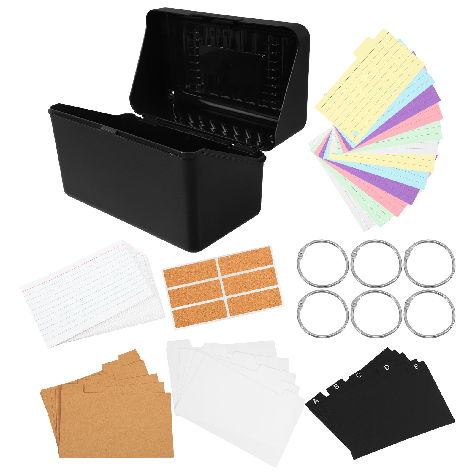 1세트 인덱스 카드 홀더 정리함 블랙 데스크탑 카드 박 - Card Index Box 리뷰 및 가격