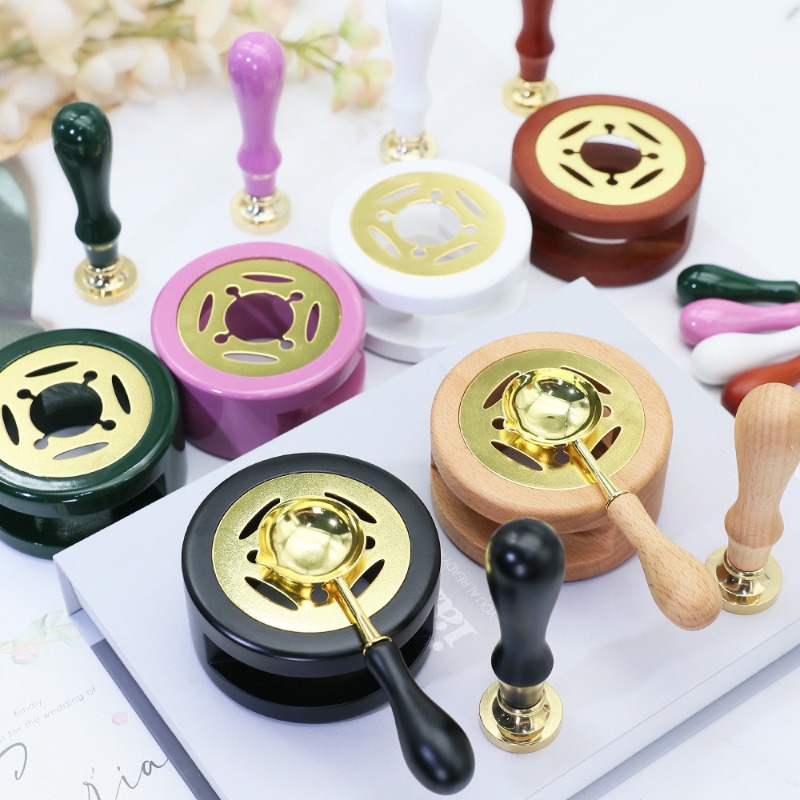 왁스 씰 용해기 키트, 나무로 된 용해 스토브와 다채로 - Wax Seal Stamp Set 리뷰 및 가격